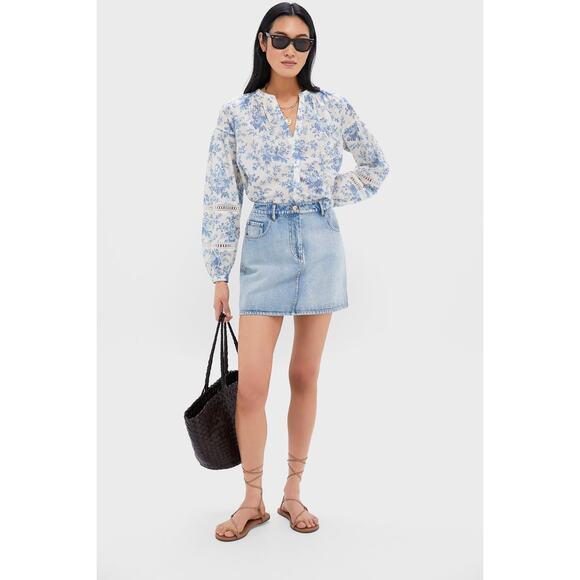 TUCKERNUCK Forget Me Not Floral Camden Blouse Szie S NWT Retail $198 Tuckernuck - Picture 5 of 8